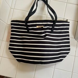 Kate Spade Black and White Striped Tote